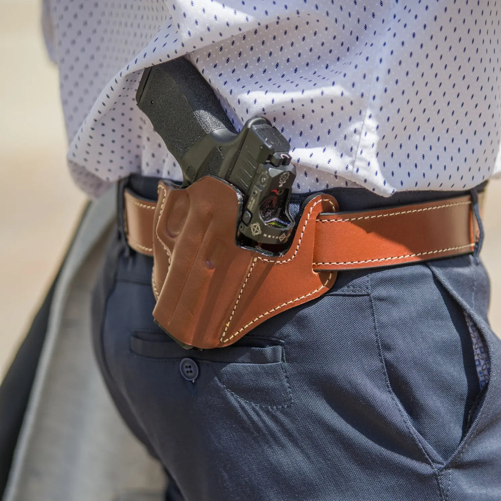 CM03 Leather OWB Universal Holster With Open Top