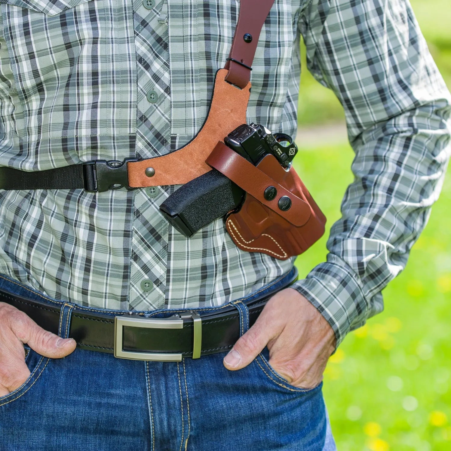 DM03 Leather Universal Chest Rig Holster