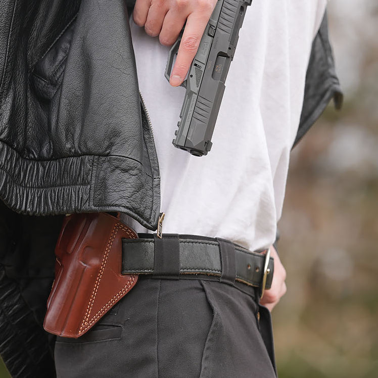 C603 R Outlet OWB Leather Holster with Open-top for Guns with Red Dot Sights