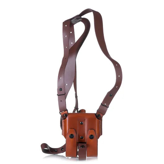 D602 R Outlet Leather Horizontal Shoulder Holster with Counterbalance for Guns with Red Dot Sights / Convertible to OWB