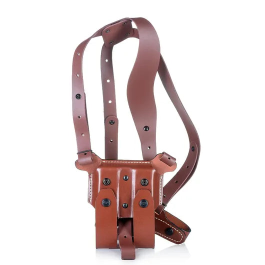 DM01 Leather Universal Shoulder Holster With Double Mag Pouch