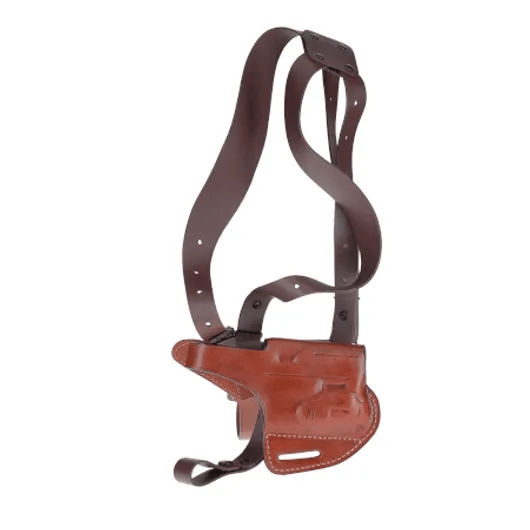 D602 LR Outlet Leather Horizontal Shoulder Holster with Counterbalance for Guns with Lasers or Lights Plus Red Dot Sights / Convertible to OWB