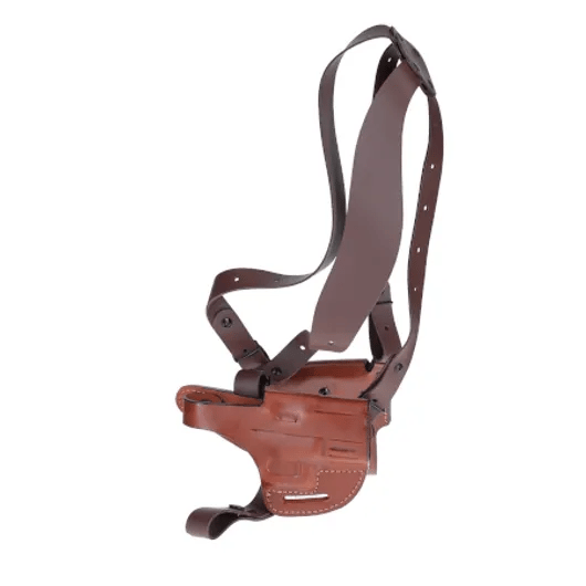 D602 R Outlet Leather Horizontal Shoulder Holster with Counterbalance for Guns with Red Dot Sights / Convertible to OWB